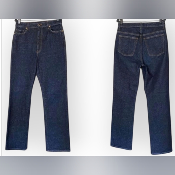 Khaite 32X30 Danielle Stretch Slim Lansing Dark Wash High-Rise Jeans - Picture 1 of 9
